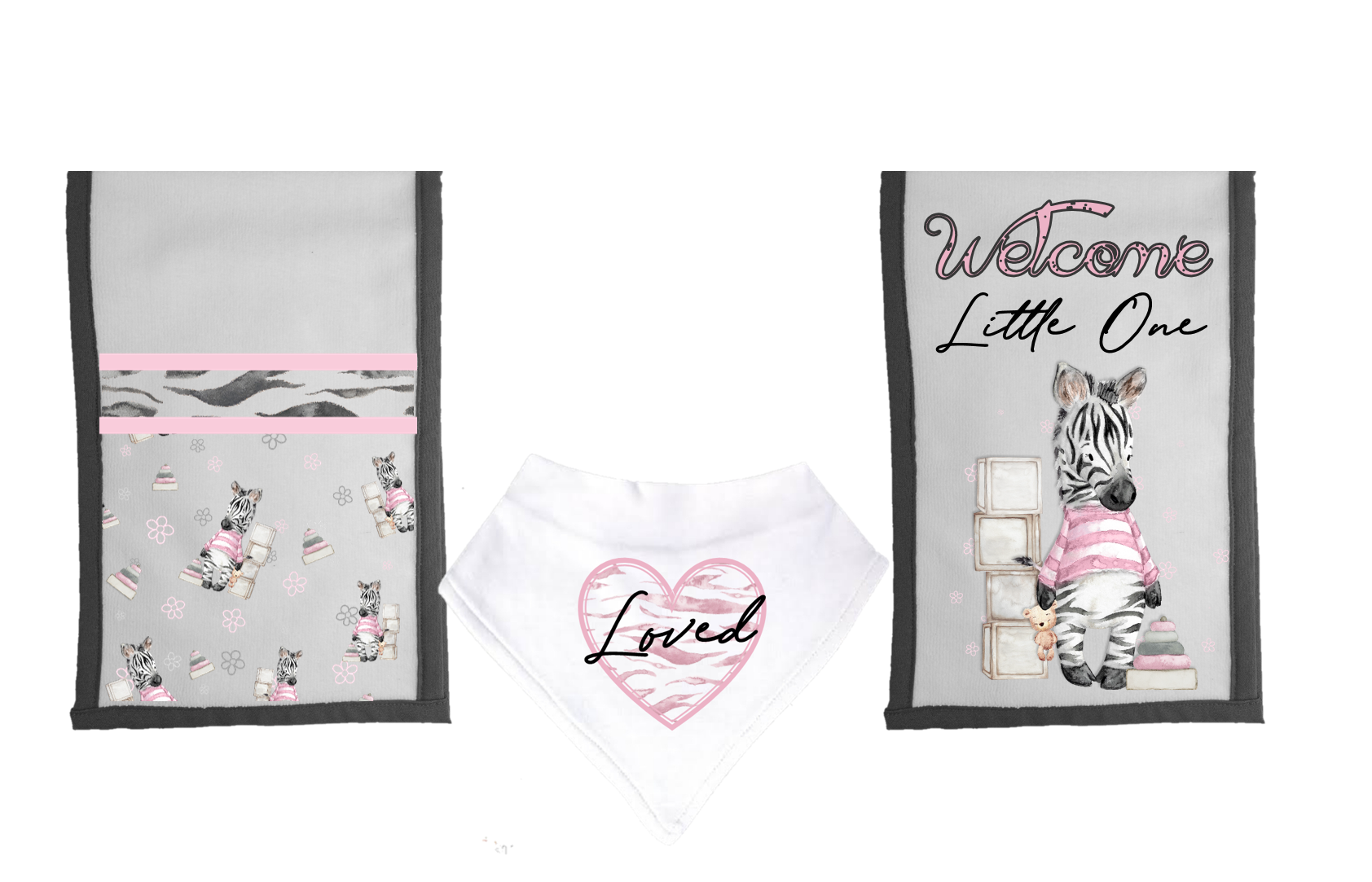 Baby shower full gift set | Pink Zebra - Image 3