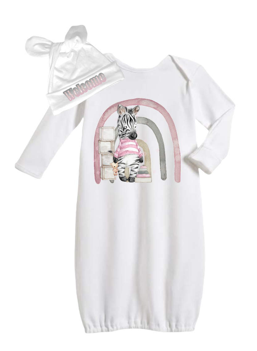 Baby shower full gift set | Pink Zebra - Image 2
