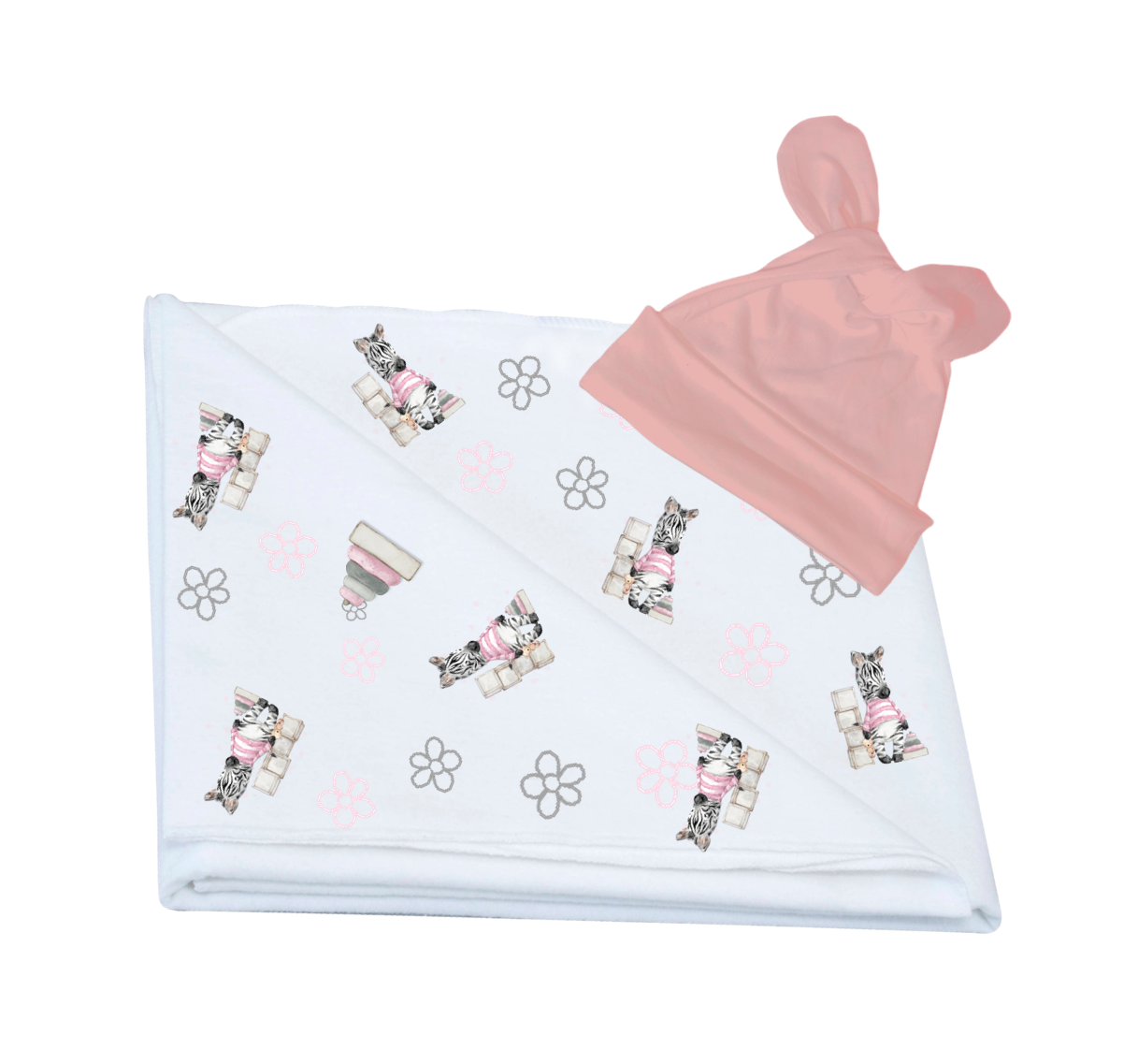 Baby shower full gift set | Pink Zebra - Image 5
