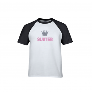 Princess Pink theme | Girls Shirt | White & Black | Long or Short Sleeve option | Sussie | Afrikaans