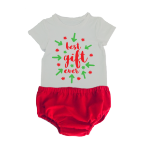 Christmas outfit  | Red nappy cover | White & Red | Best Gift Ever