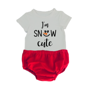 Christmas outfit  | Red nappy cover | White & Red | I'm Snow Cute