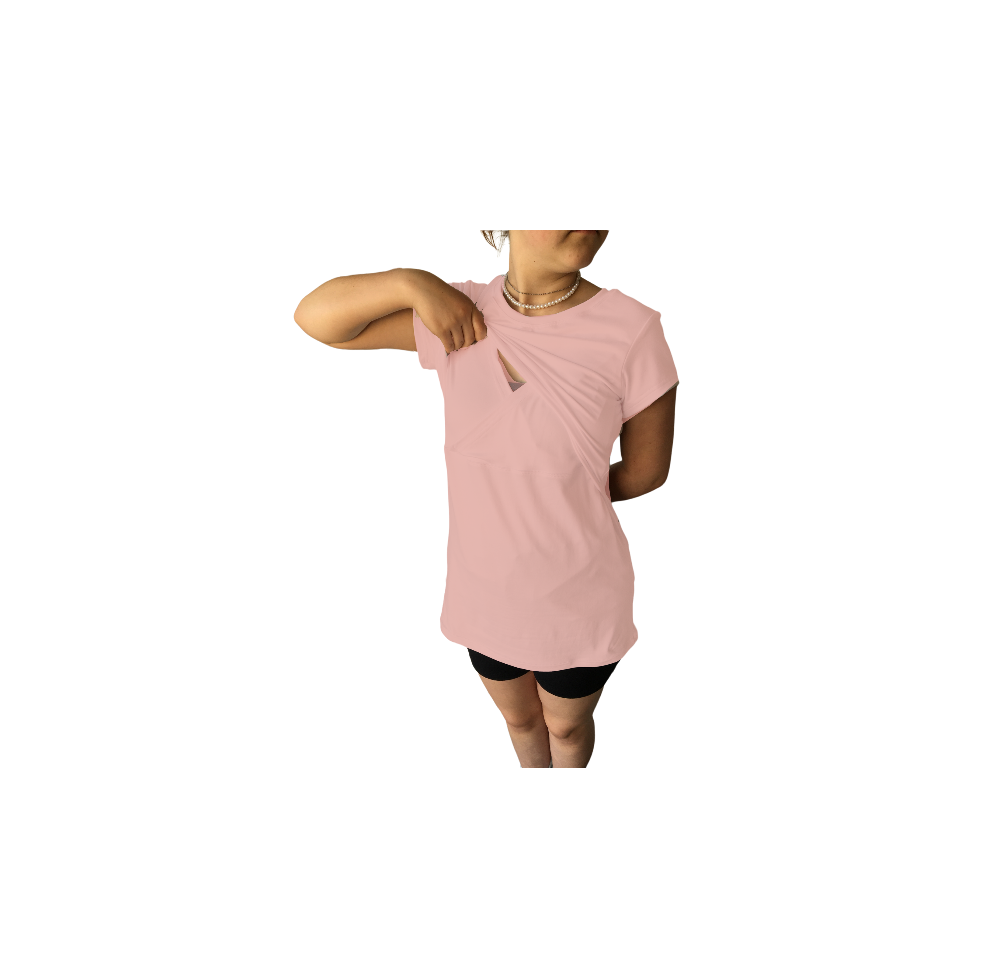 Maternity & Breastfeeding Top | Cap Sleeve | Up to 6XL | Pink - Image 2