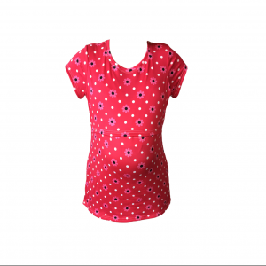 Maternity & Breastfeeding Top | Cap Sleeve | Up to 6XL | Pink with Pink Flowers