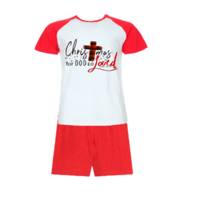 Ladies | Christmas Pyjamas | White & Red | Christian