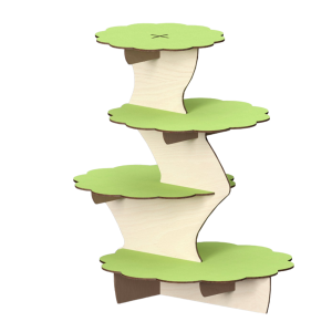 Tree Cupcake Stand | 3mm Wood | Brown & Green | Wild One/Safari Birthday Party