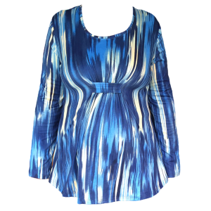 Corporate Maternity Top | Long Sleeve | Navy Stripes