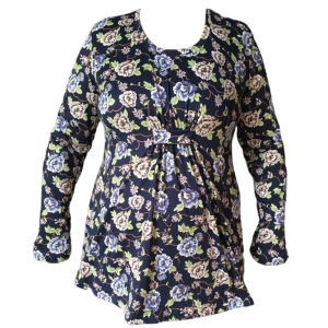 Corporate Maternity Top | Long Sleeve | Navy Floral