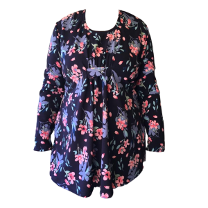 Corporate Maternity Top | Long Sleeve | Navy Floral