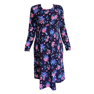 Corporate Dress | Knee Length | Wash & Wear | Pre to Post Maternity | Navy Floral Printed