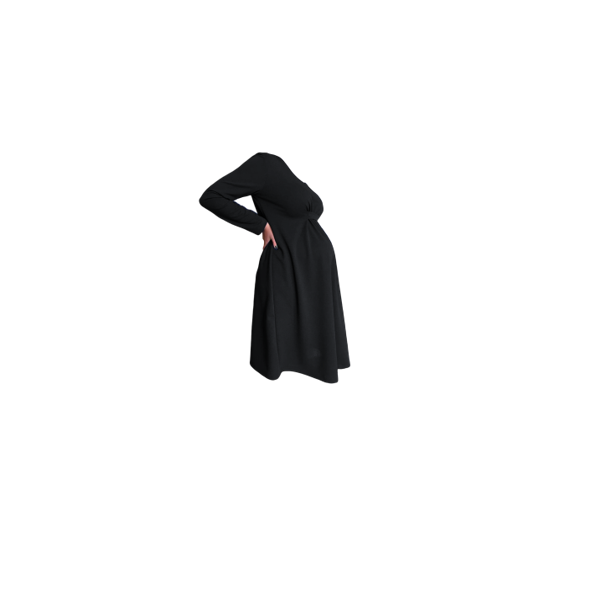 Maternity |Corporate Dress | Knee Length | Long Sleeve | Pre to Post |Black - Image 2
