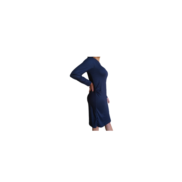 Maternity | Casual Slim Fit Dress | Knee Length | Long Sleeve | Navy - Image 2