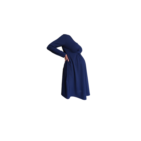 Maternity |Corporate Dress | Knee Length |Long Sleeve | Pre to Post | Navy - Image 2