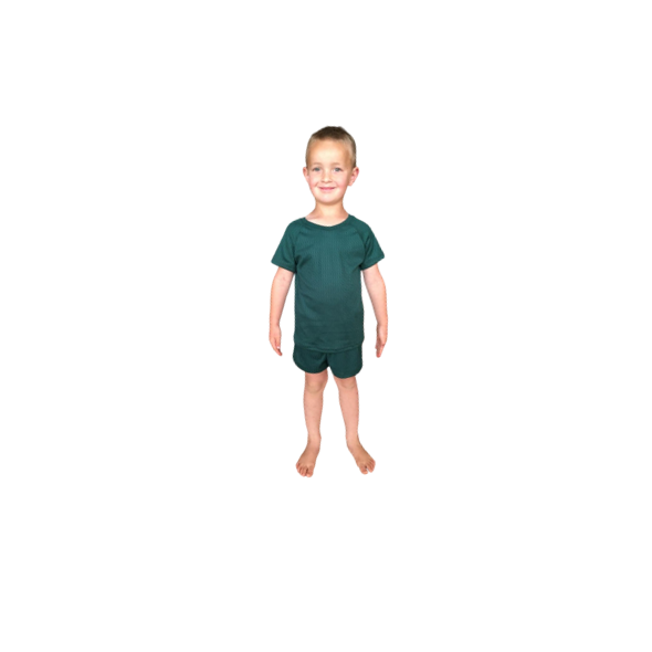 Kids | Soft & Comfy | Day & Night Play Combo | T-Shirt & Shorts | Black & Botanic green - Image 4