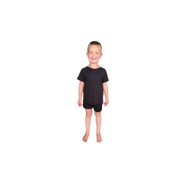Kids | Soft & Comfy | Day & Night Play Combo | T-Shirt & Shorts Black & Sage Green - Image 4