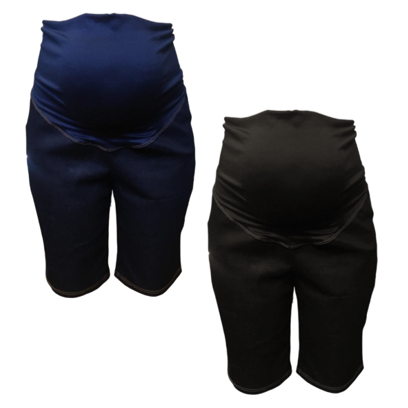Maternity Bermuda/Wide leg | 2 Pack | Denim Shorts | Knee Length | Black & Navy