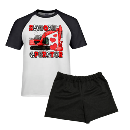 Boys | Smooth Operator Outfit | Black Shorts & T-Shirt | Black & White
