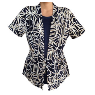 Maternity Nursing Cardigan FDY | Short sleeve | Extra length | Stone and Navy