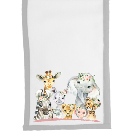 Baby | 3 Piece Burp Cloth and Bandana Bib Gift Set | Girls Wild One - Image 2
