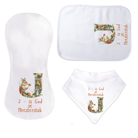 Baby | Baby Shower Full Gift Set | Burp cloths Hooded Towel Sleeping bag | J | is God se meesterstuk - Image 4