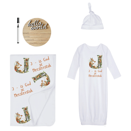 Baby | Baby Shower Full Gift Set | Burp cloths Hooded Towel Sleeping bag | J | is God se meesterstuk - Image 3