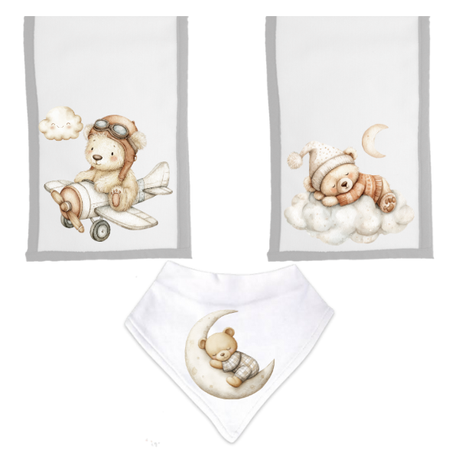 Baby | Baby Shower Full Gift Set | Burp cloths Hooded Towel Sleeping bag | Teddy Land - Image 5