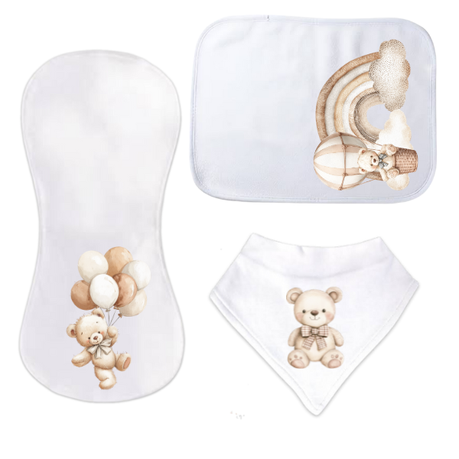 Baby | Baby Shower Full Gift Set | Burp cloths Hooded Towel Sleeping bag | Teddy Land - Image 4