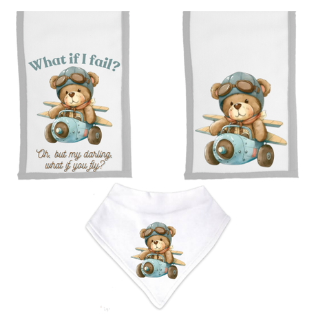 Baby | Baby Shower Full Gift Set | Burp cloths Hooded Towel Sleeping bag | What if I fail - Image 5