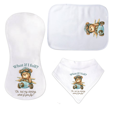 Baby | Baby Shower Full Gift Set | Burp cloths Hooded Towel Sleeping bag | What if I fail - Image 4