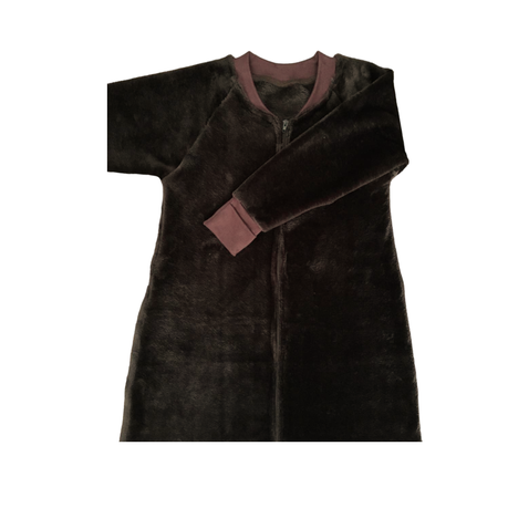 Baby | Toddler | Onesie | Sleeping Bag with Mittens | Mongolian Fleece | Brown - Image 4