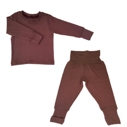 Baby|Toddler|Kids Pajamas|Foldover Set|Plum