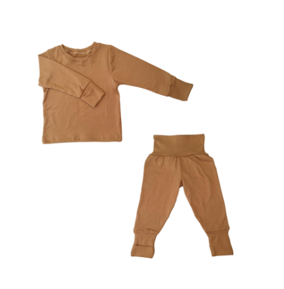Baby|Toddler|Kids Pajamas|Foldover Set|Stone