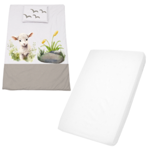 Cot Duvet Cover Set & Waterproof Fitted Sheet |Hebreers 13:5