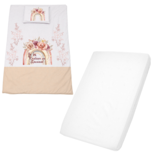 Cot Duvet Cover Set & Waterproof Fitted Sheet | Jy is kosbaar