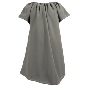 Baby/Toddler/Kids-Gathered Peasant Neckline Dress-Knee Lenght Grey
