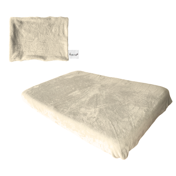 Baby Cot Fitted Sheet & Pillowcase Set – Warm Soft Fleece Bedding | Cream