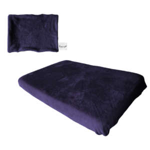 Baby Cot Fitted Sheet & Pillowcase Set – Warm Soft Fleece Bedding | Navy Blue