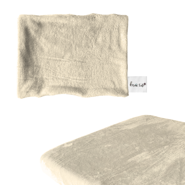 Baby Cot Fitted Sheet & Pillowcase Set – Warm Soft Fleece Bedding | Cream - Image 3