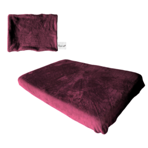 Baby Cot Fitted Sheet & Pillowcase Set – Warm Soft Fleece Bedding | Maroon