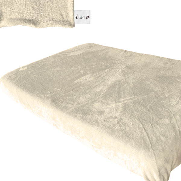 Baby Cot Fitted Sheet & Pillowcase Set – Warm Soft Fleece Bedding | Cream - Image 4