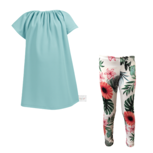 Baby|Toddler|Kids|Gathered Peasant Neck-Top&Capri Legging |White Floral