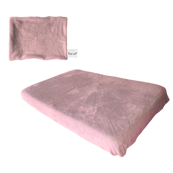 Baby Cot Fitted Sheet & Pillowcase Set – Warm Soft Fleece Bedding | Dusty Pink