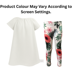 Baby|Toddler|Kids|Gathered Peasant Neck-Top&Capri Legging |White Floral