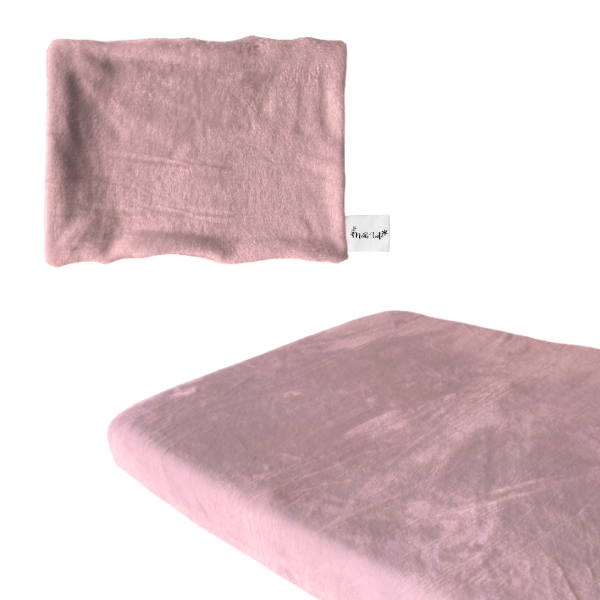 Baby Cot Fitted Sheet & Pillowcase Set – Warm Soft Fleece Bedding | Dusty Pink - Image 2