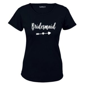 Bridesmaid | Heart and Arrow | Ladies | T-Shirt | Black