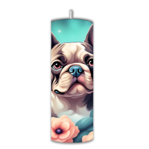 15/20 oz Skinny Tumbler with Straw and Lid - Double Wall | Dreamy Frenchie Floral