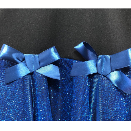 Baby | Toddler | Kids | Princess Long Sleeve Glitter Dress | Black & Royal Blue - Image 4