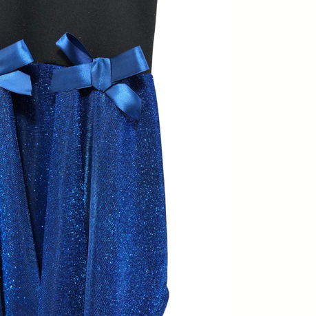 Baby | Toddler | Kids | Princess Long Sleeve Glitter Dress | Black & Royal Blue - Image 3