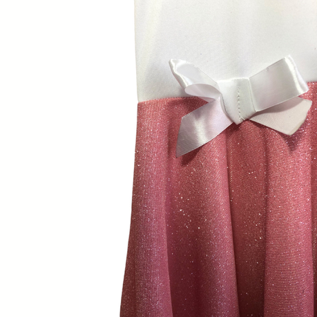 Baby | Toddler | Kids | Princess Long Sleeve Glitter Dress | White & Rose Pink - Image 4