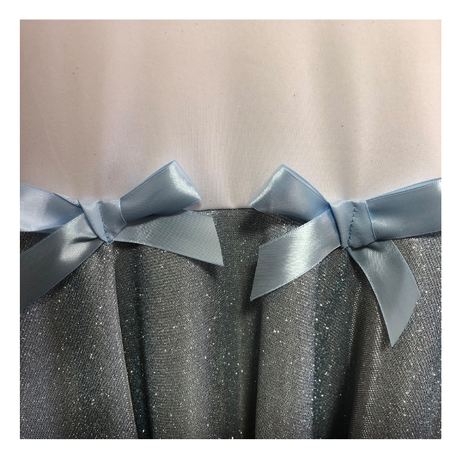 Baby | Toddler | Kids | Princess Long Sleeve Glitter Dress | White & Light Blue - Image 4